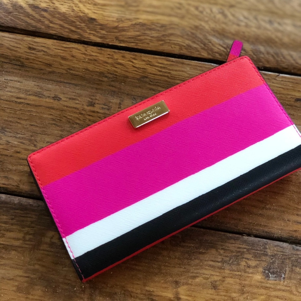 NWT Kate spade stripe bifold wallet